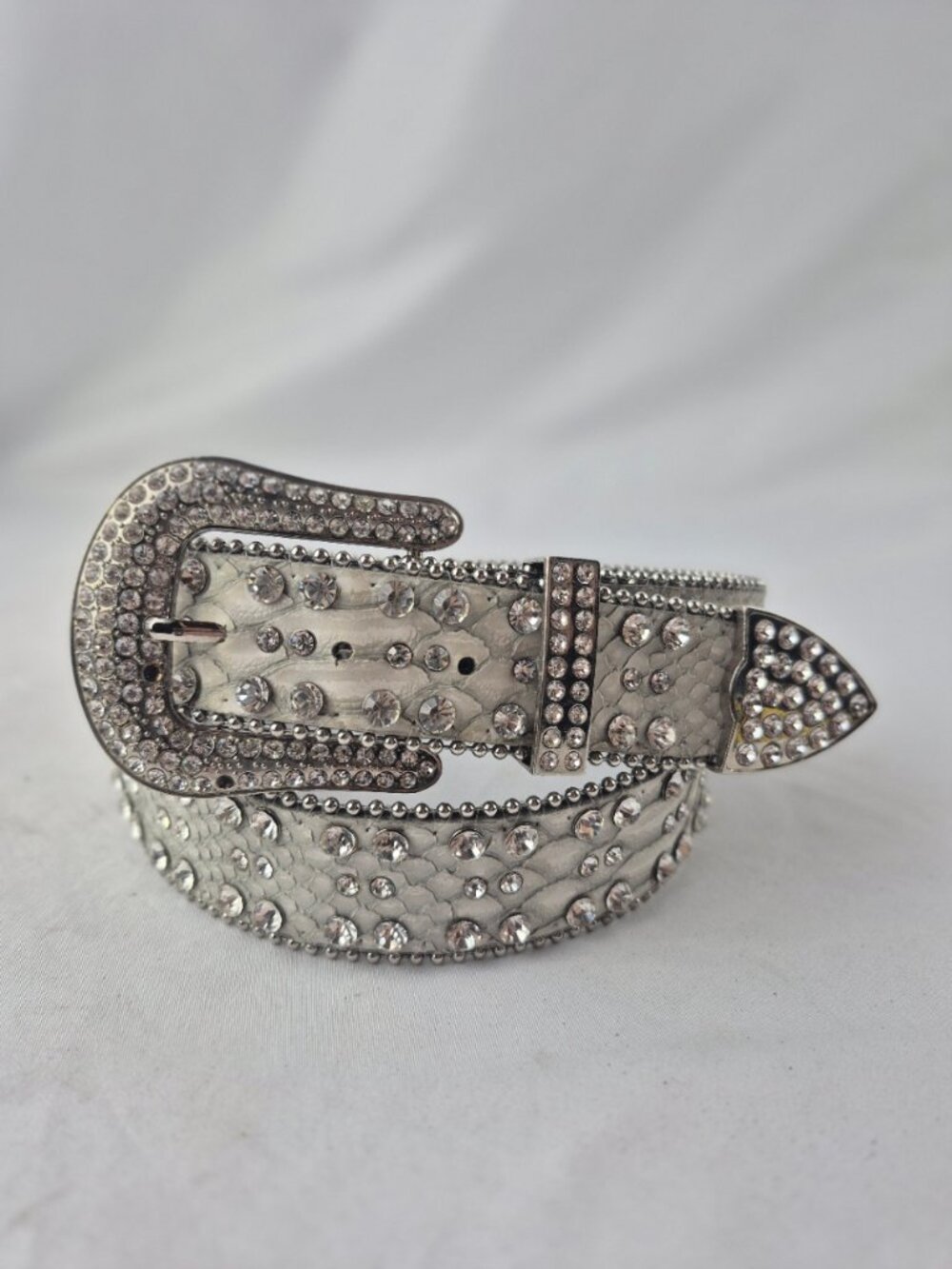 Western Rhinestone Faux Snakeskin Bling Country Cowgirl Festival Y2K Boho Belt